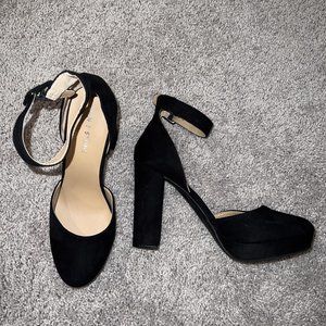Sun Stone Estrella Block-Heel Pumps Black Micro